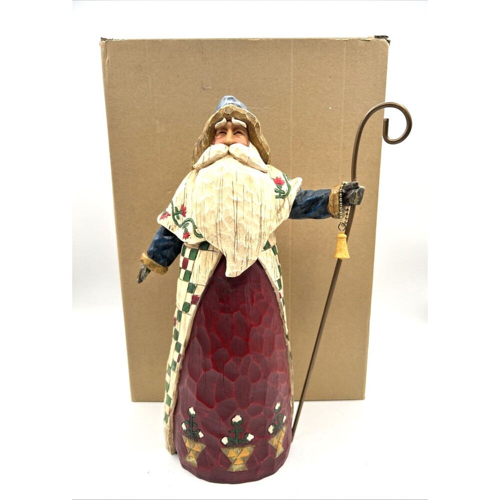 VTG Jim Shore Heartwood Creek Santa w/Cane 12" Figurine 105533 Enesco 2002 READ